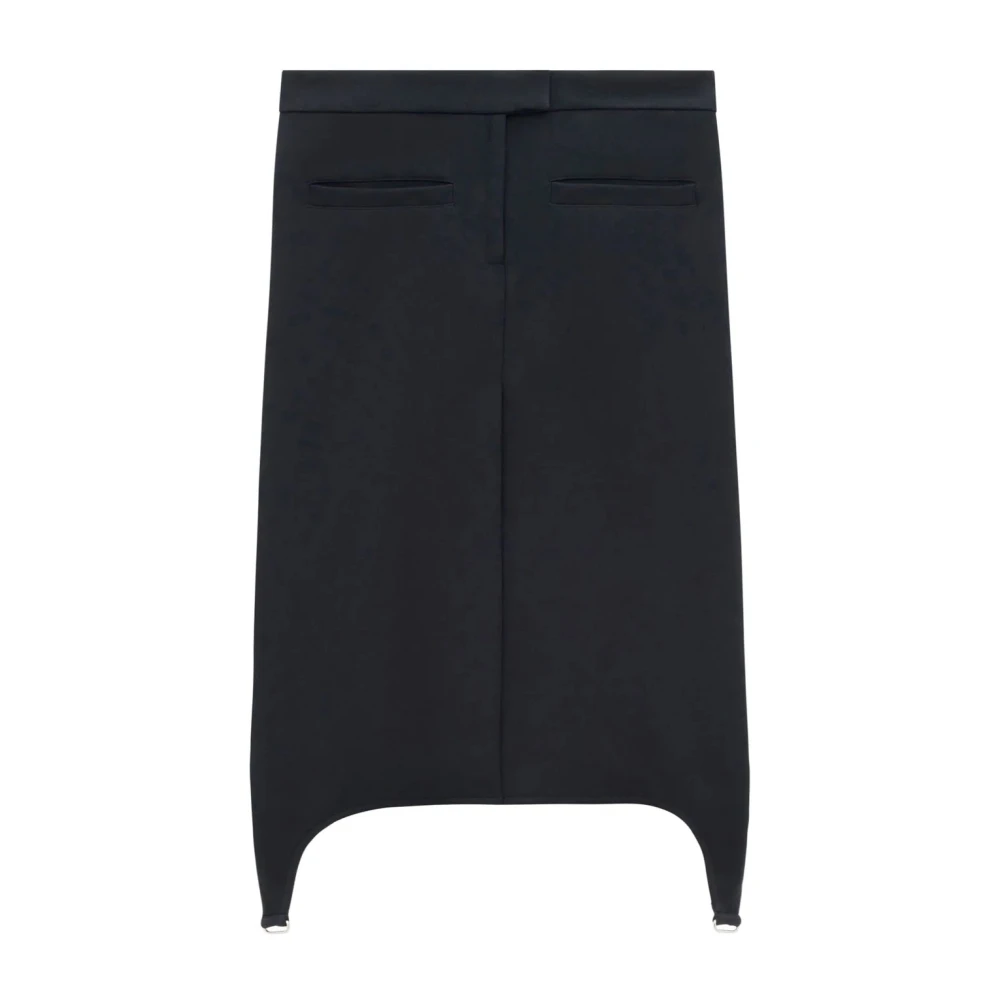 Courrèges Zwarte Twill Suspenders Mini Rok Black Dames