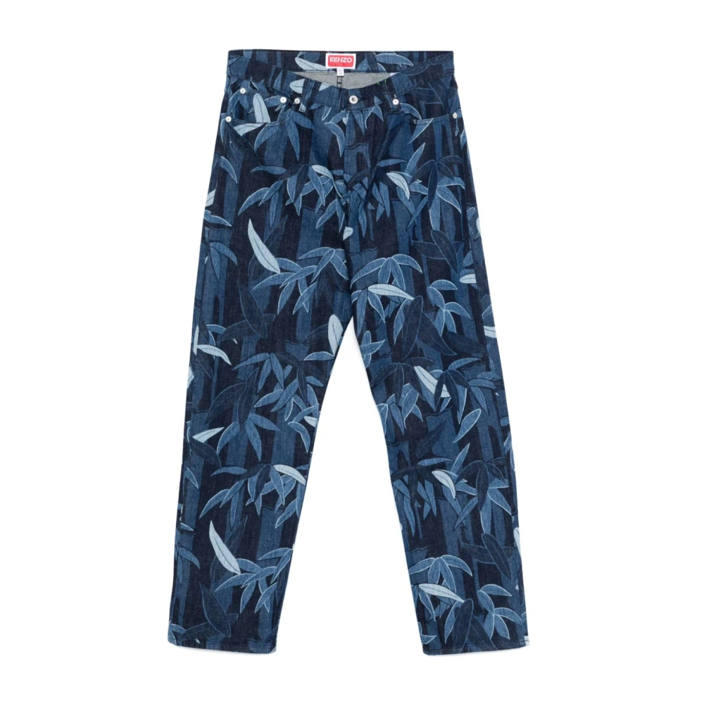 Kenzo Indigo Blauwe Knoop Fly Jeans Blue Heren