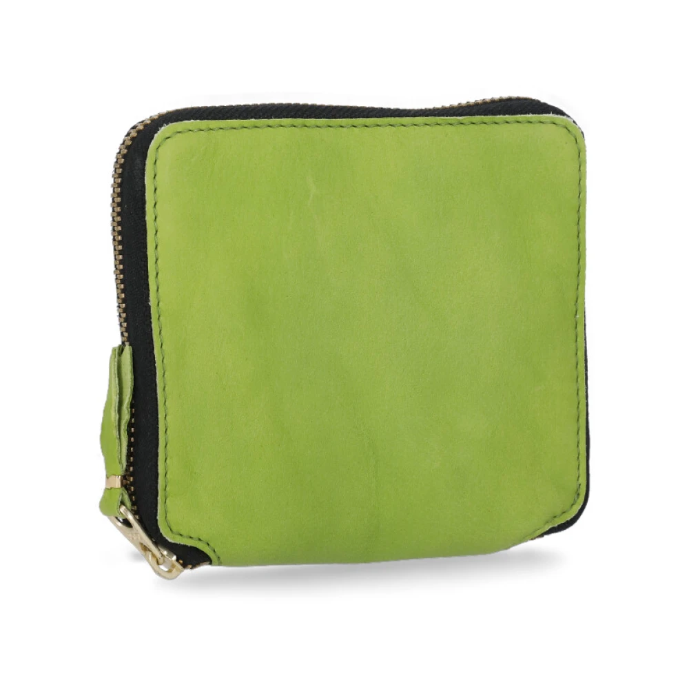 Comme des Garçons Groene Leren Portemonnee met Meerdere Zakken Green Dames