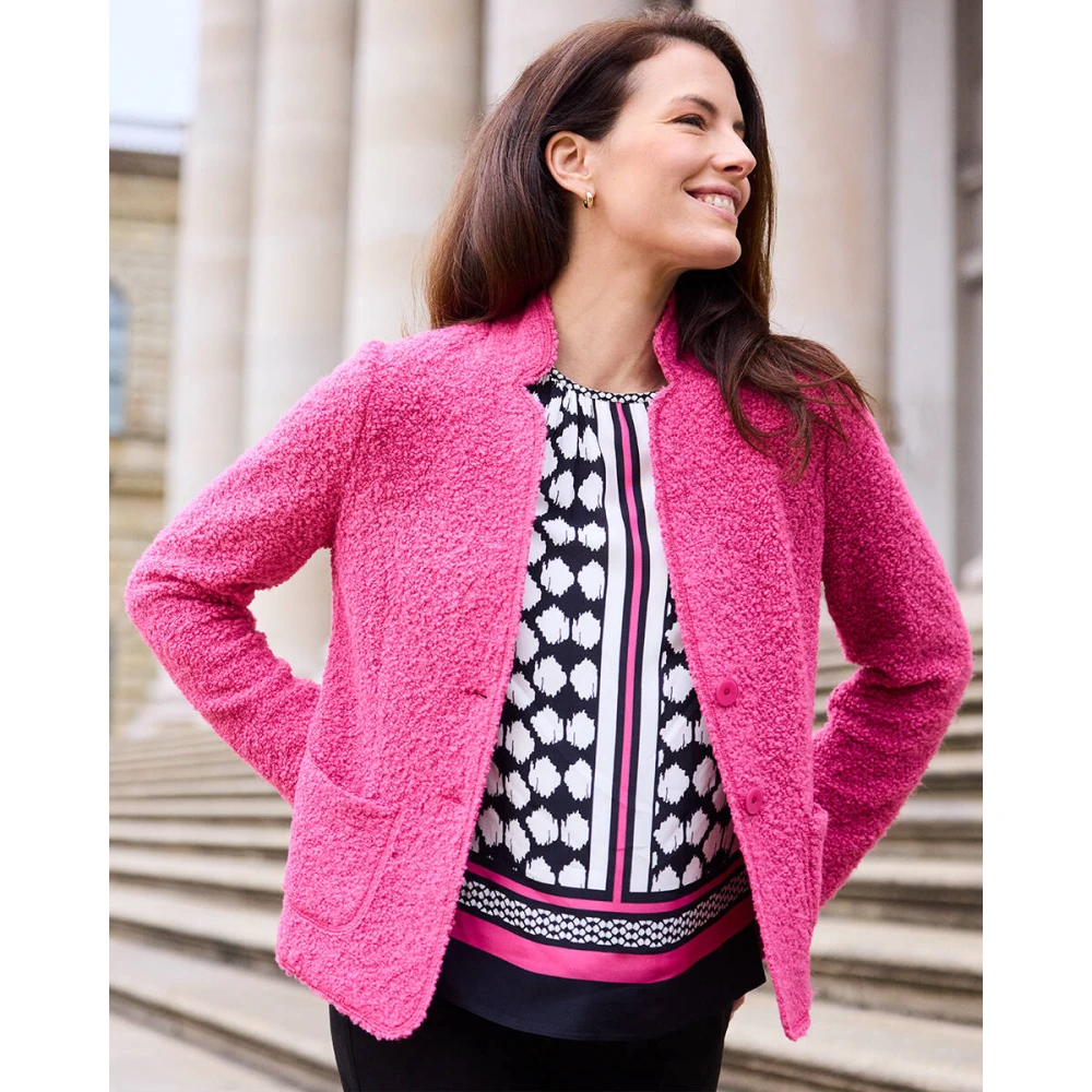Frank Walder Gebreide Blazer Pink Dames