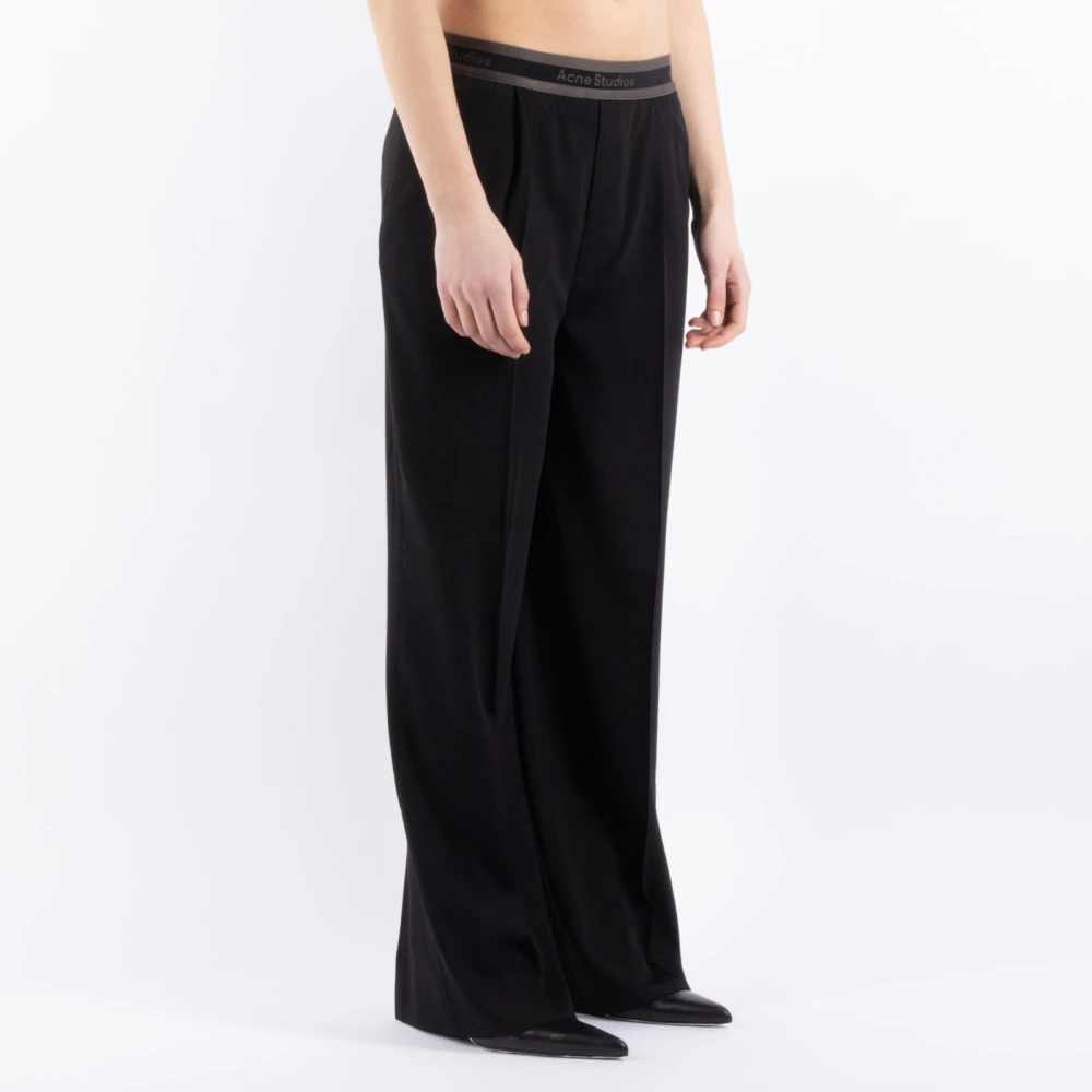 Acne Studios Zwarte wollen broek Ak0826 Black Dames