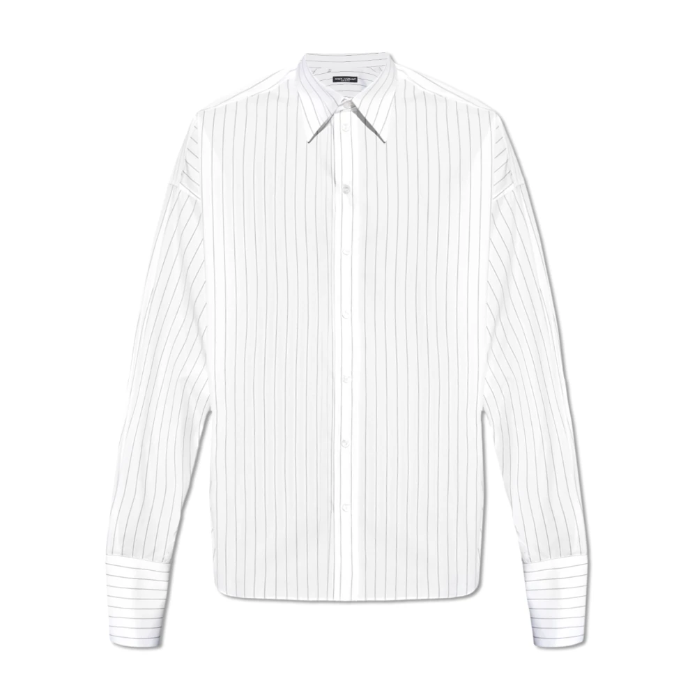 Dolce & Gabbana Gestreept overhemd White Heren