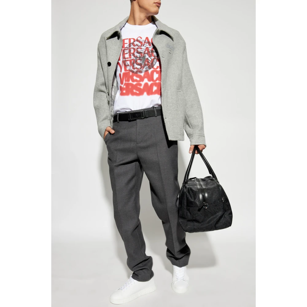 Versace Gekreukte broek Gray Heren