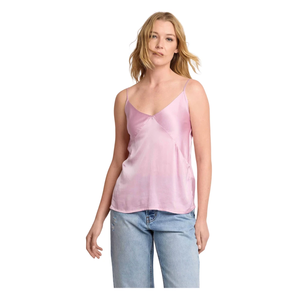 Kocca Women's Pink Sleeveless Tops, Xs, Viscose Thin-Strap Top