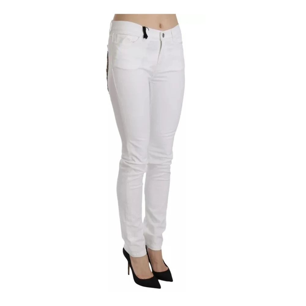 Dolce & Gabbana Kristalversierde Skinny Jeans Wit White Dames