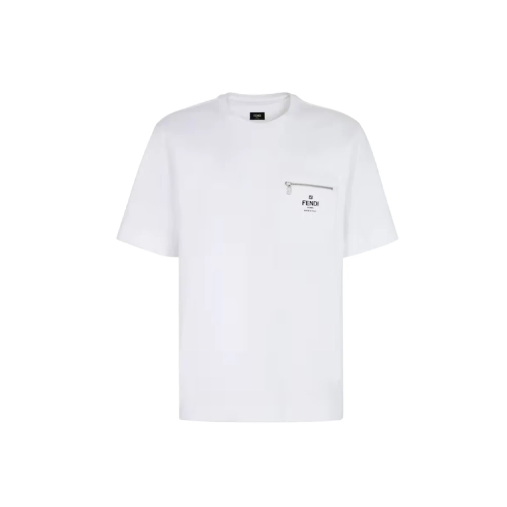 Fendi Oversized Wit Katoenen T-shirt White Heren
