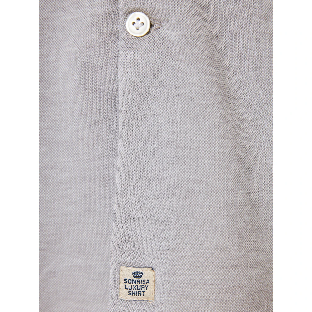 Sonrisa Katoen Lyocell Shirt Made in Italy Gray Heren