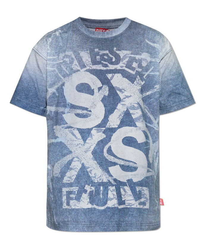t-shirt-a-cotes-bleu-avec-imprime-polos