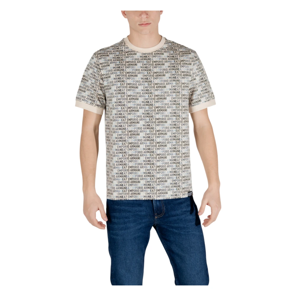 Emporio Armani EA7 Kortärmad bomullst-shirt vår/sommar Multicolor, Herr