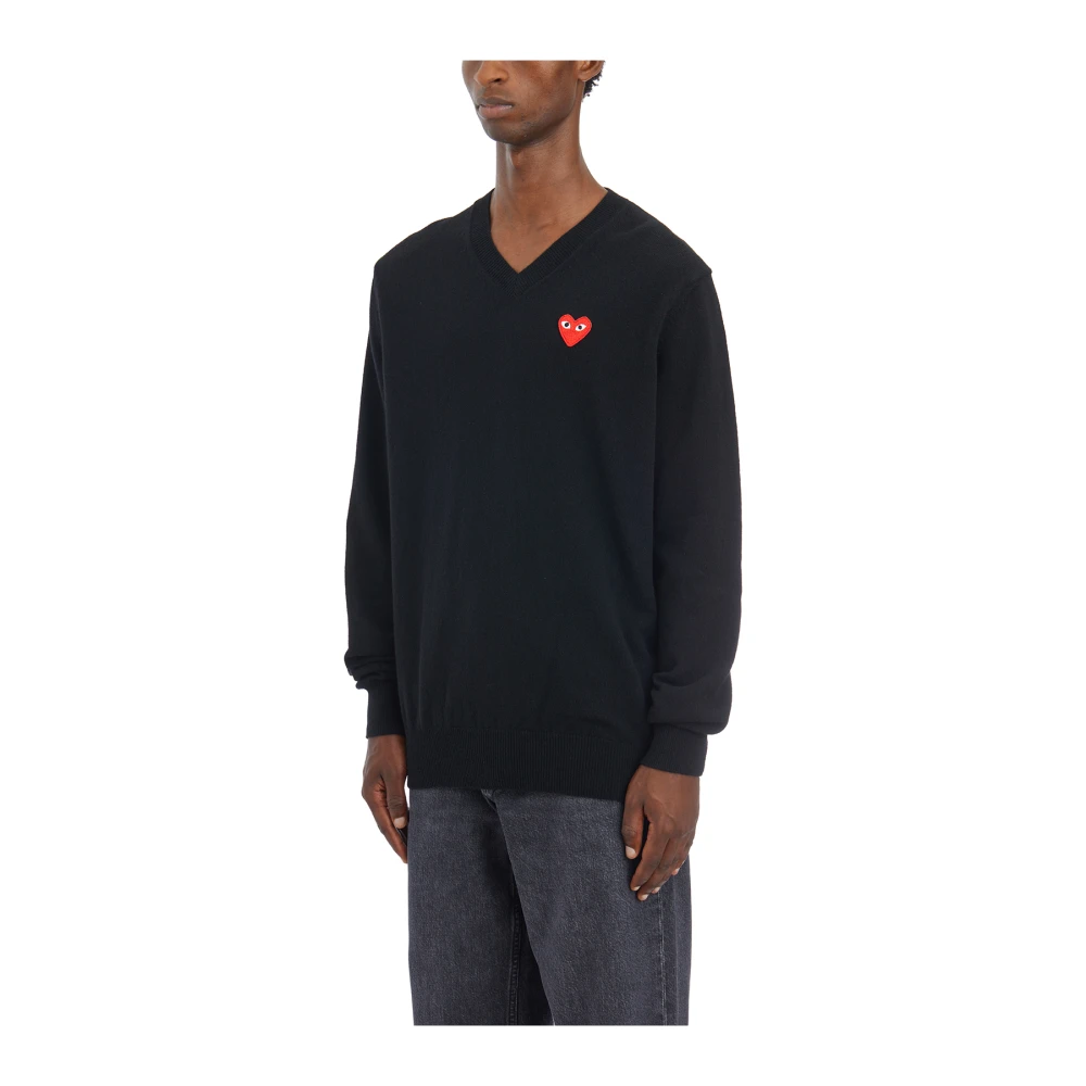 Comme des Garçons Play V-hals Logo T-shirt Black Heren