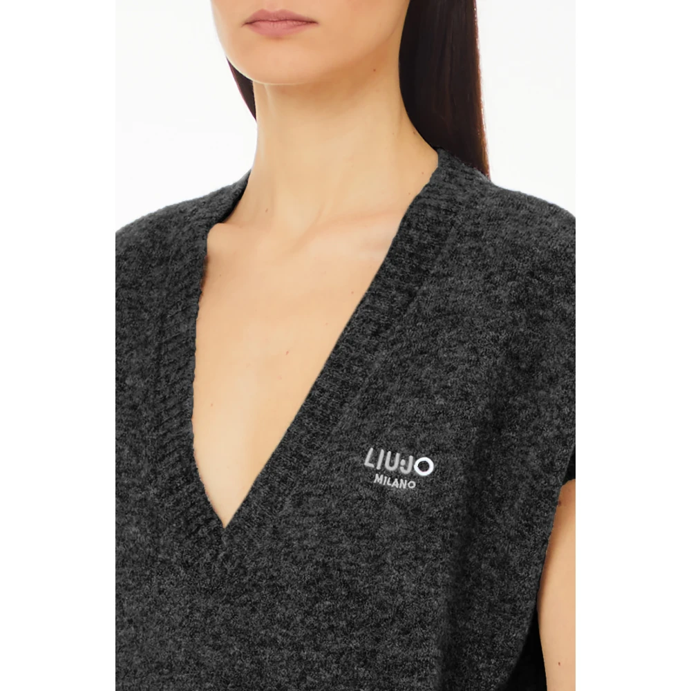 Liu Jo Stijlvolle Gesloten Gebreide Trui Black Dames