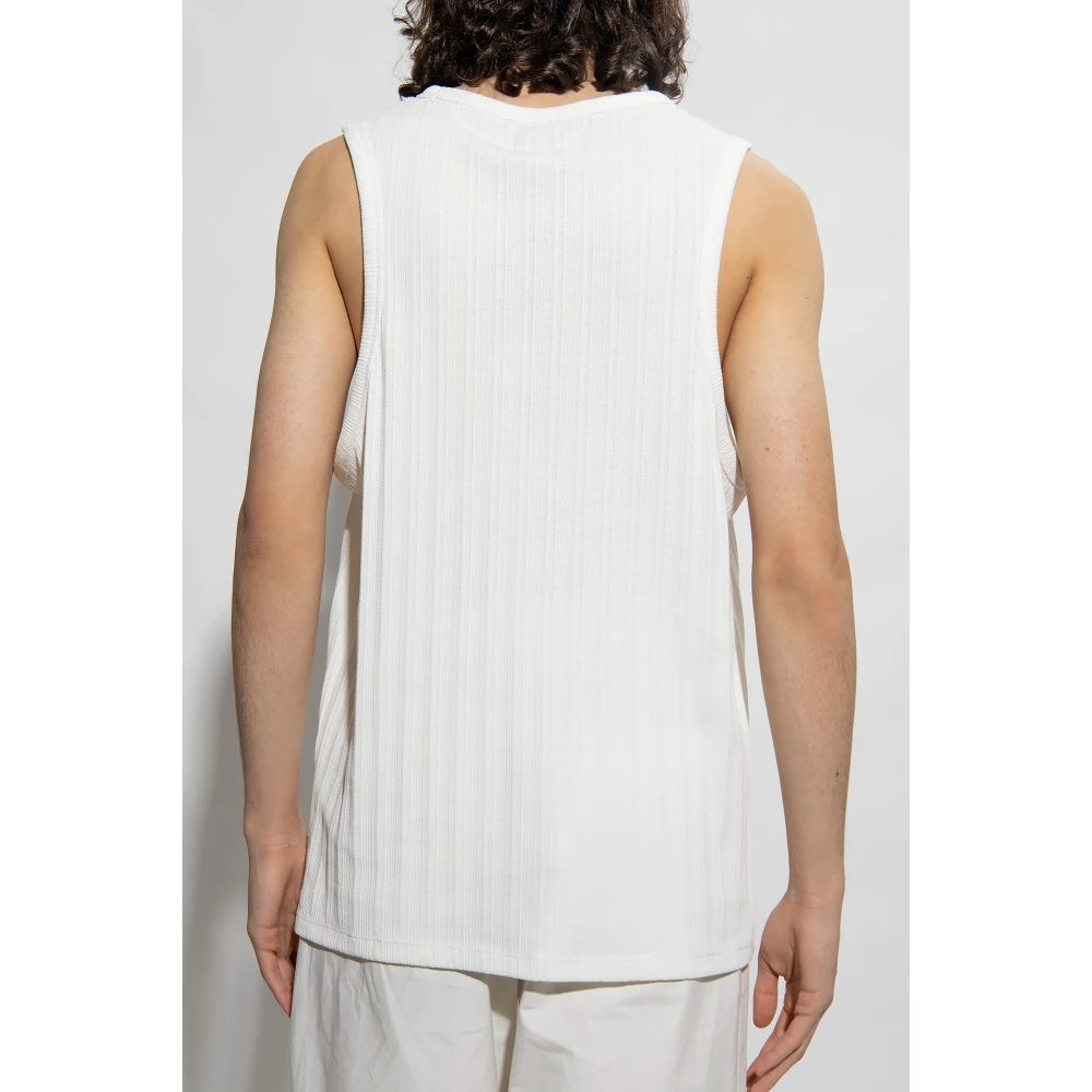 AllSaints Madison geribbelde mouwloze T-shirt White Heren