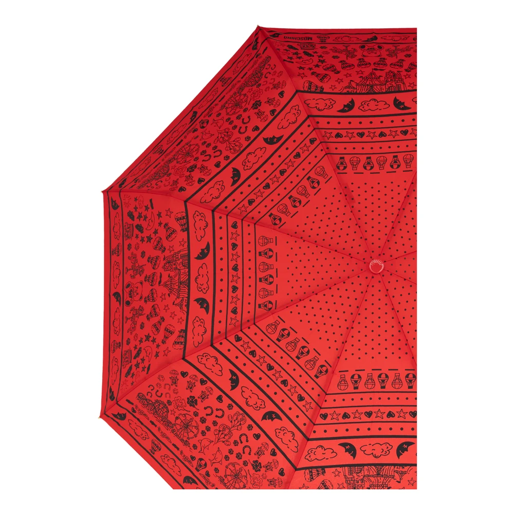 Moschino Opvouwbare paraplu met logo Red Unisex