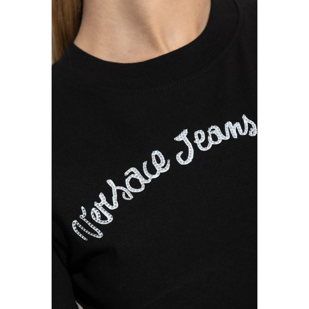 Versace Jeans Couture T-shirt met logo Black Dames