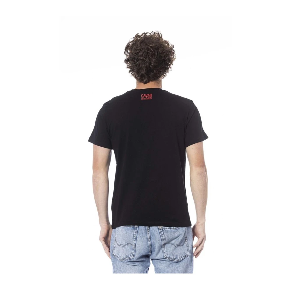 Cavalli Class Zwart Logo Print Crew Neck T-Shirt Black Heren