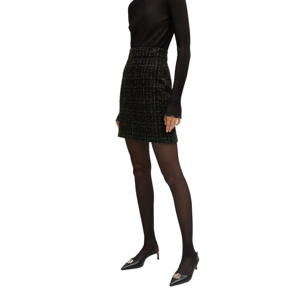 Hugo Boss Glinsterende tweed minirok Black Dames