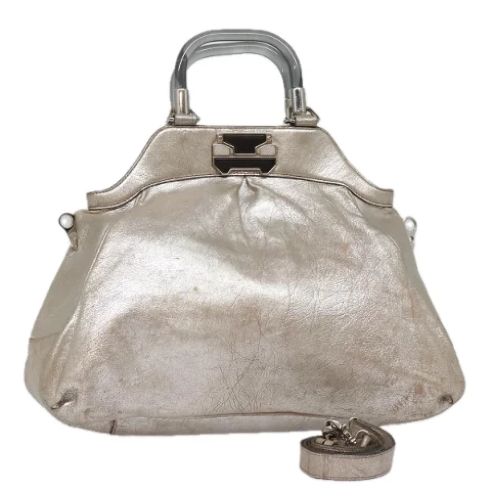 Celine Vintage Pre-owned Leather handbags Gray Dames