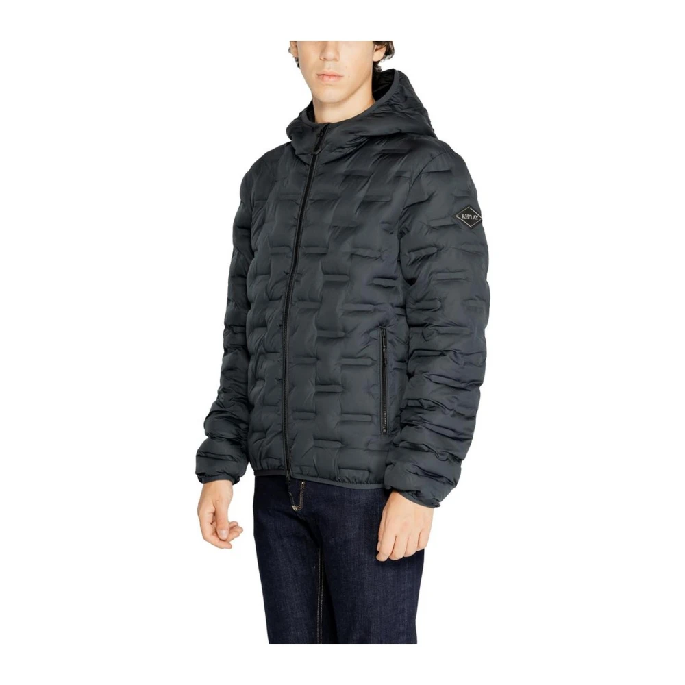 Replay Blauwe polyesterjas met hoogwaardige afwerking Blue Heren