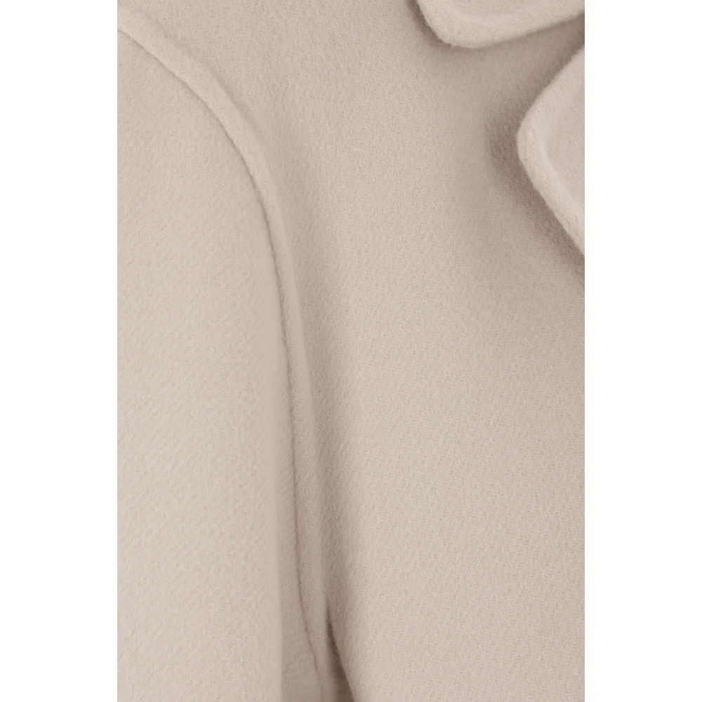 Max Mara Beige Wollen Omslagjas Pink Dames