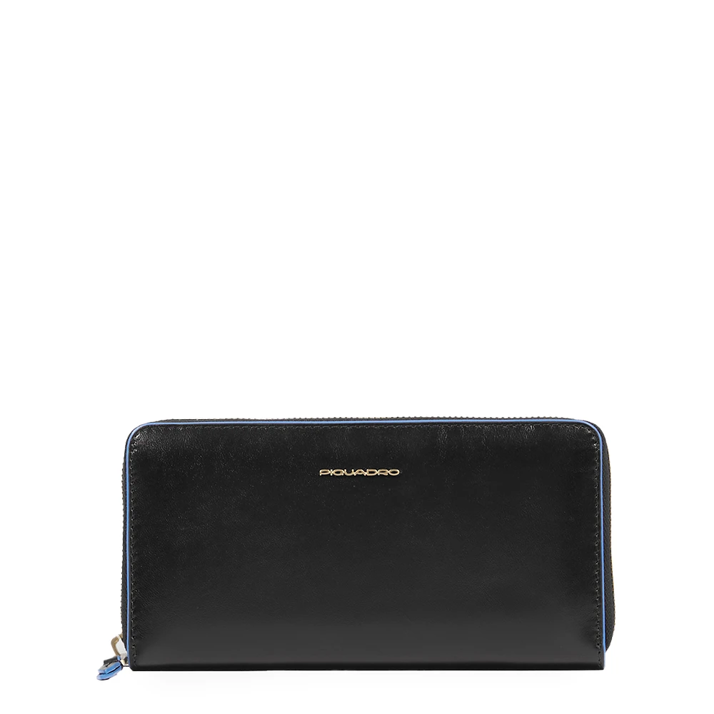 Piquadro Women's Black Wallets & Cardholders, One Size, Zip-Around Wallet