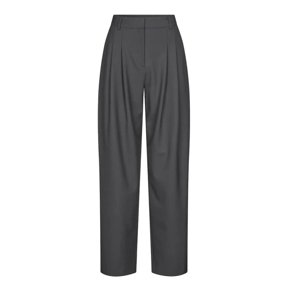 Samsøe Hoge taille klassieke taps toelopende broek Gray Dames