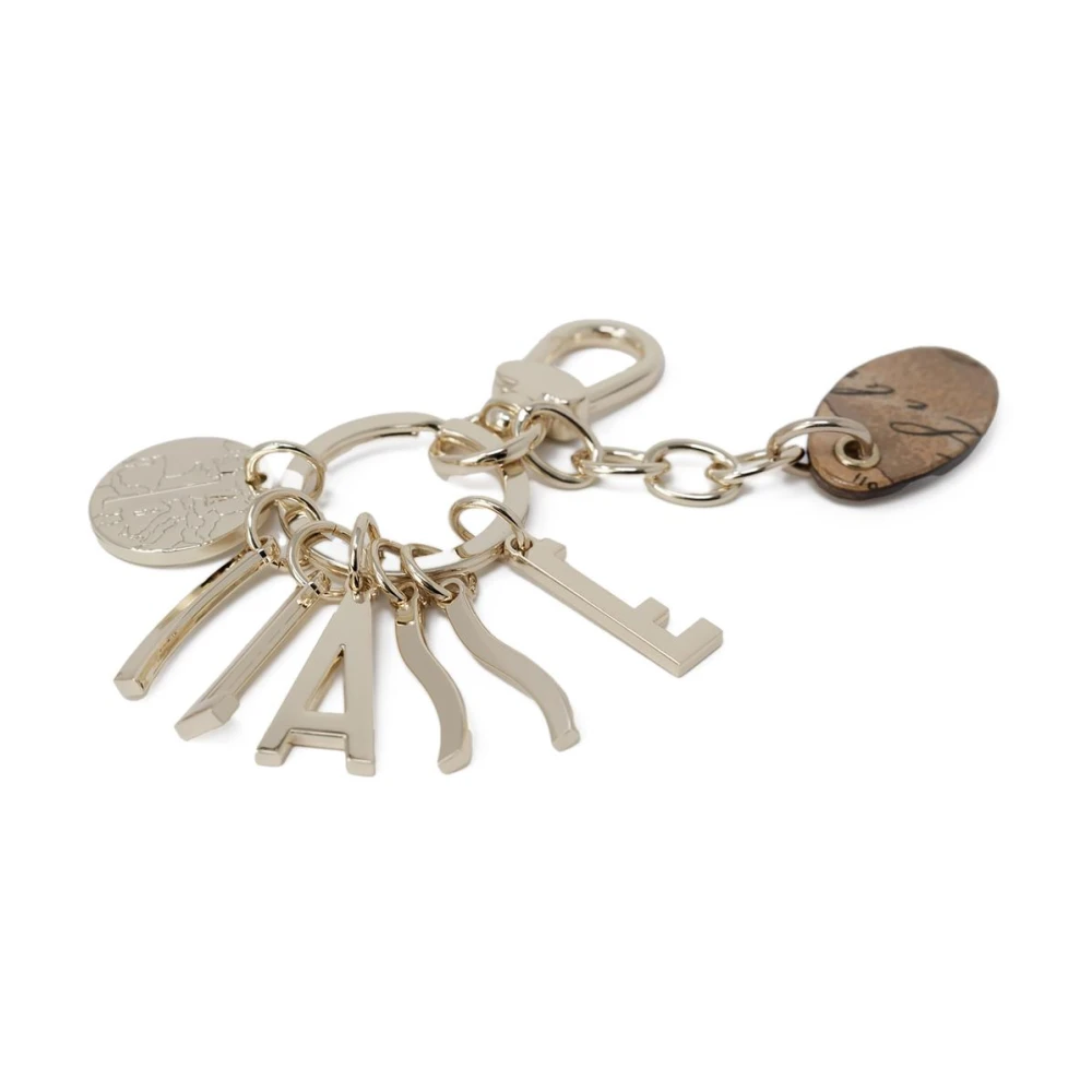 Alviero Martini 1a Classe Gouden Charm Sleutelhanger Elegant Accessoire Yellow Dames