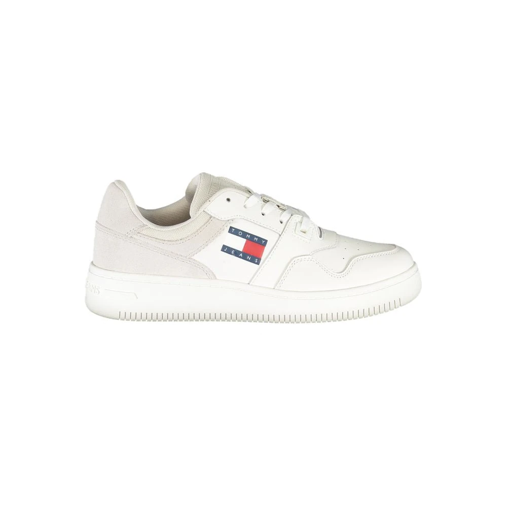 Tommy Hilfiger Women's White Polyester Sneaker With Sports Details