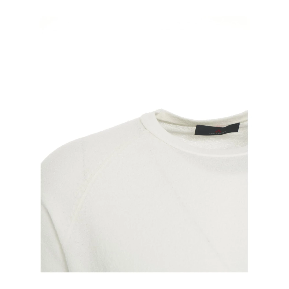 Peuterey Wit T-shirt met Ribkraag White Heren