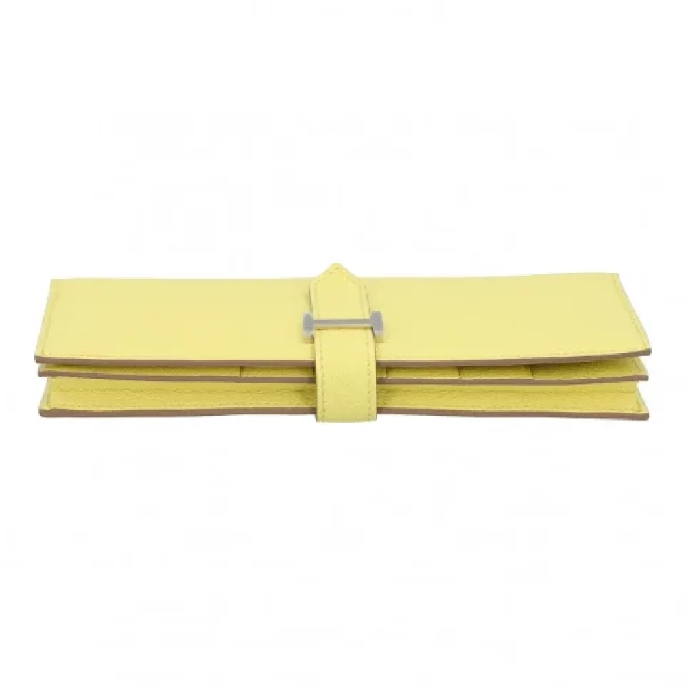 Hermès Vintage Pre-owned Fabric wallets Yellow Dames