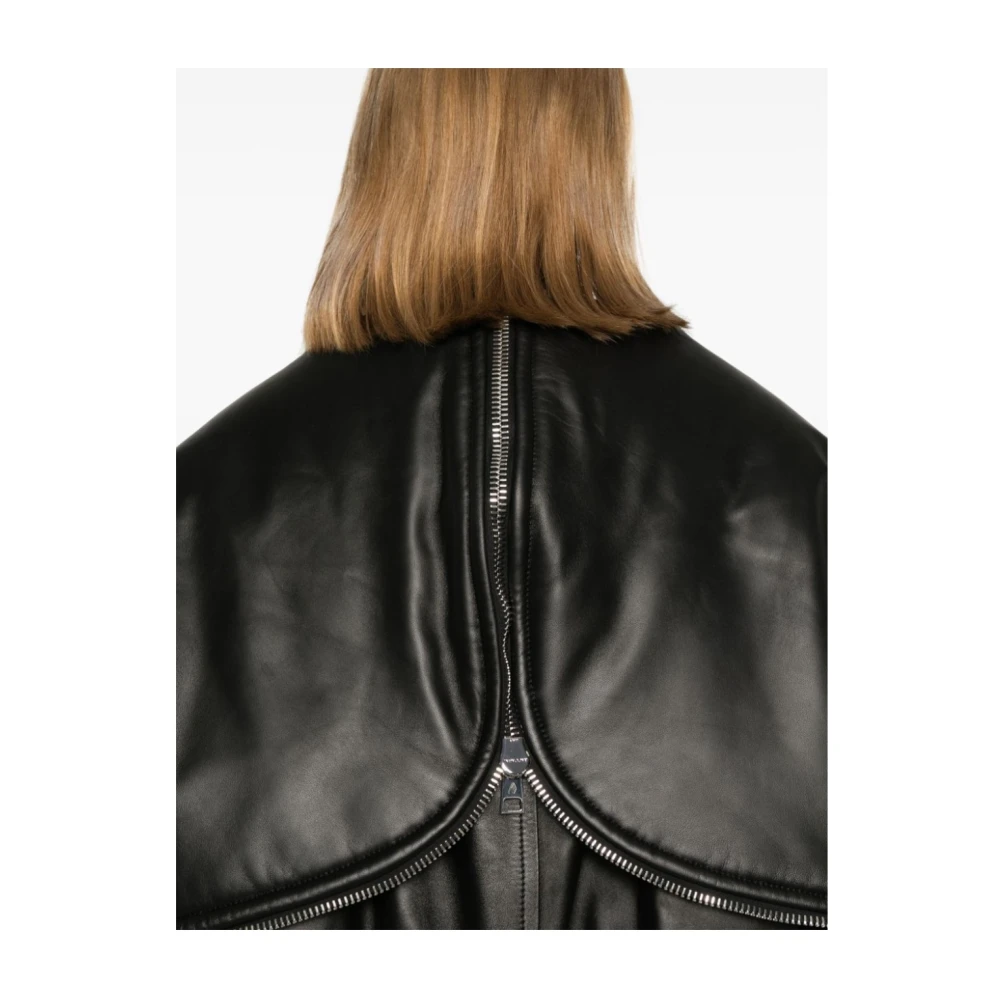 The Attico Zwarte Pelle Bomberjas Black Dames