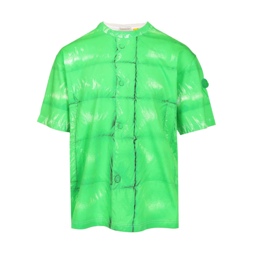 Moncler Green Cotton T-Shirt - Male - T-Shirts - M - Tops