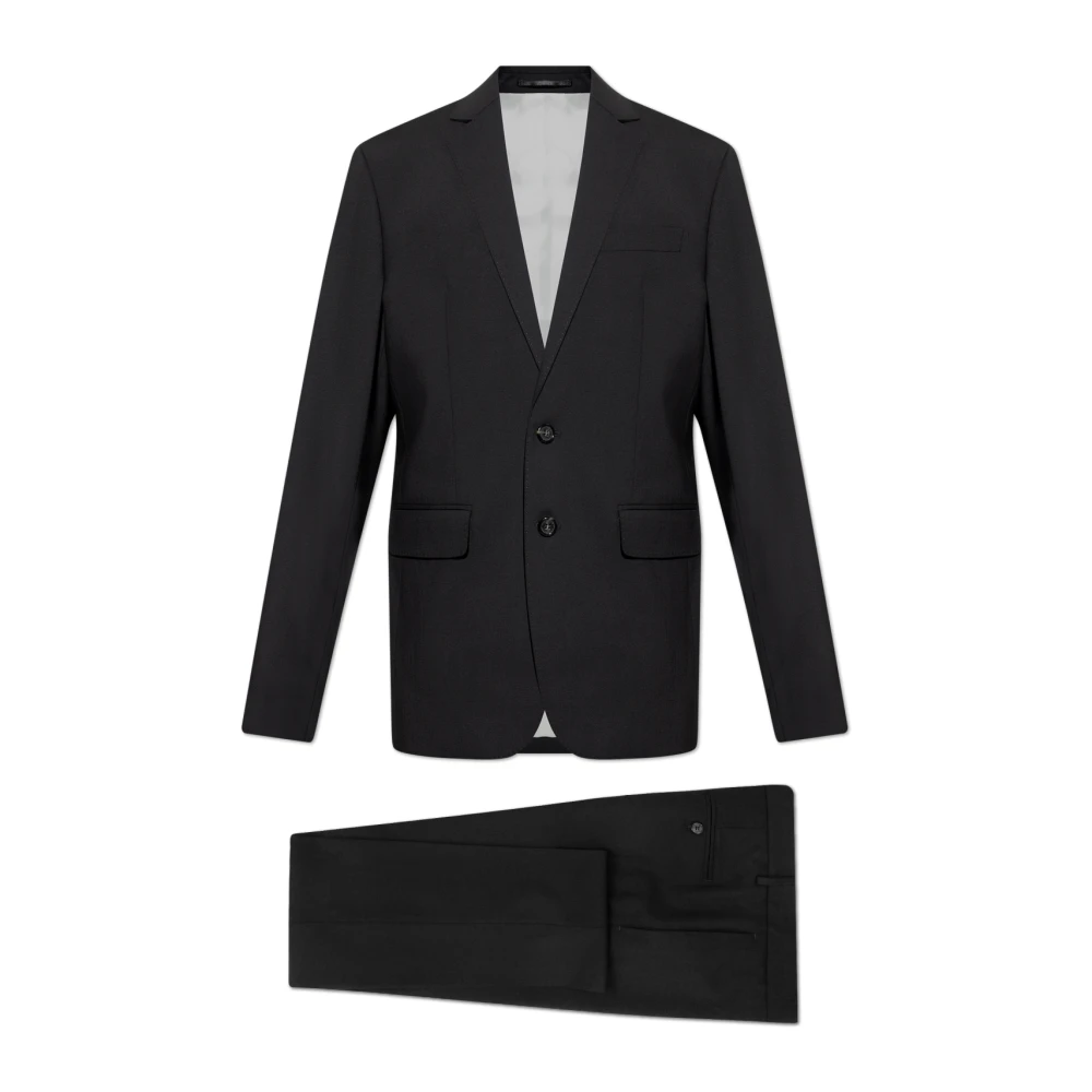 Dsquared2 Men's Black Single Breasted Suits, 3XL, Wool Suit