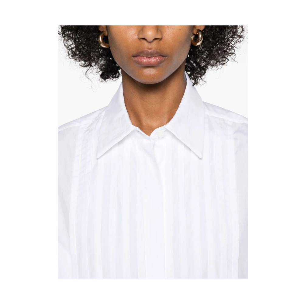 A.p.c. Witte Pintuck Overhemd Lange Mouwen White Dames