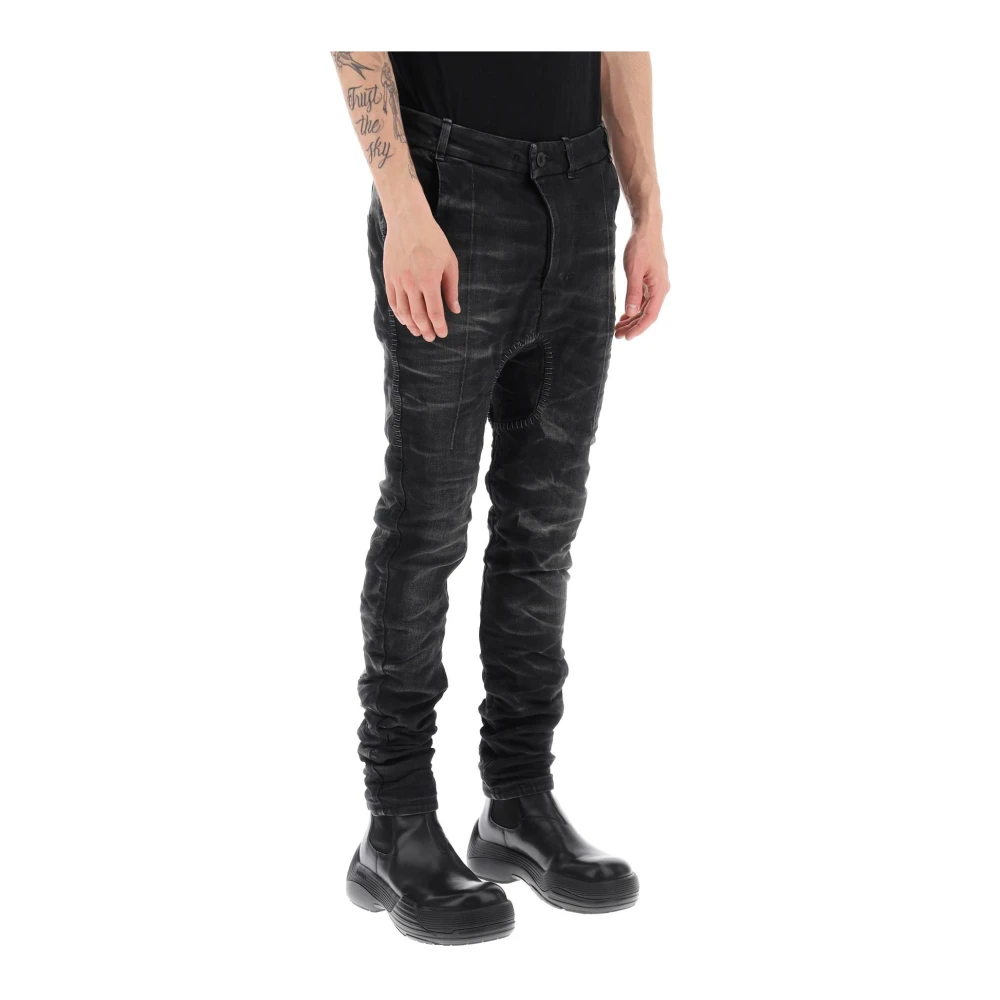 Boris Bidjan Saberi Stone Washed Jeans met Gebruikt Effect Black Heren