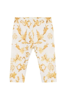 Gold Arabesque Print Trousers