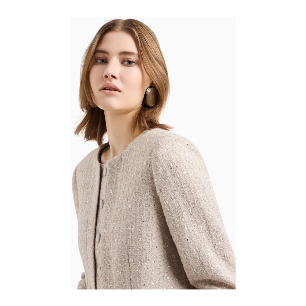 Emporio Armani Stijlvolle Jassen en Blazers Beige Dames