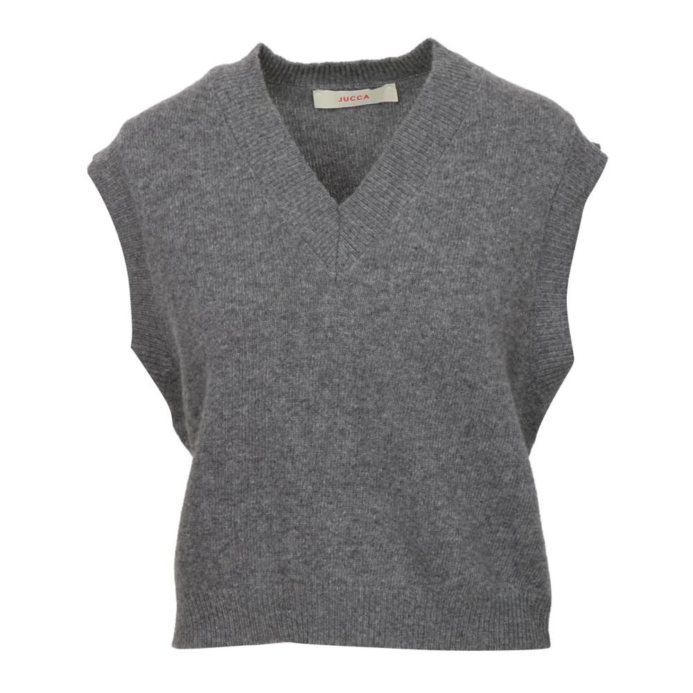 Jucca Grijze Wollen Gebreide Vest Gray Dames