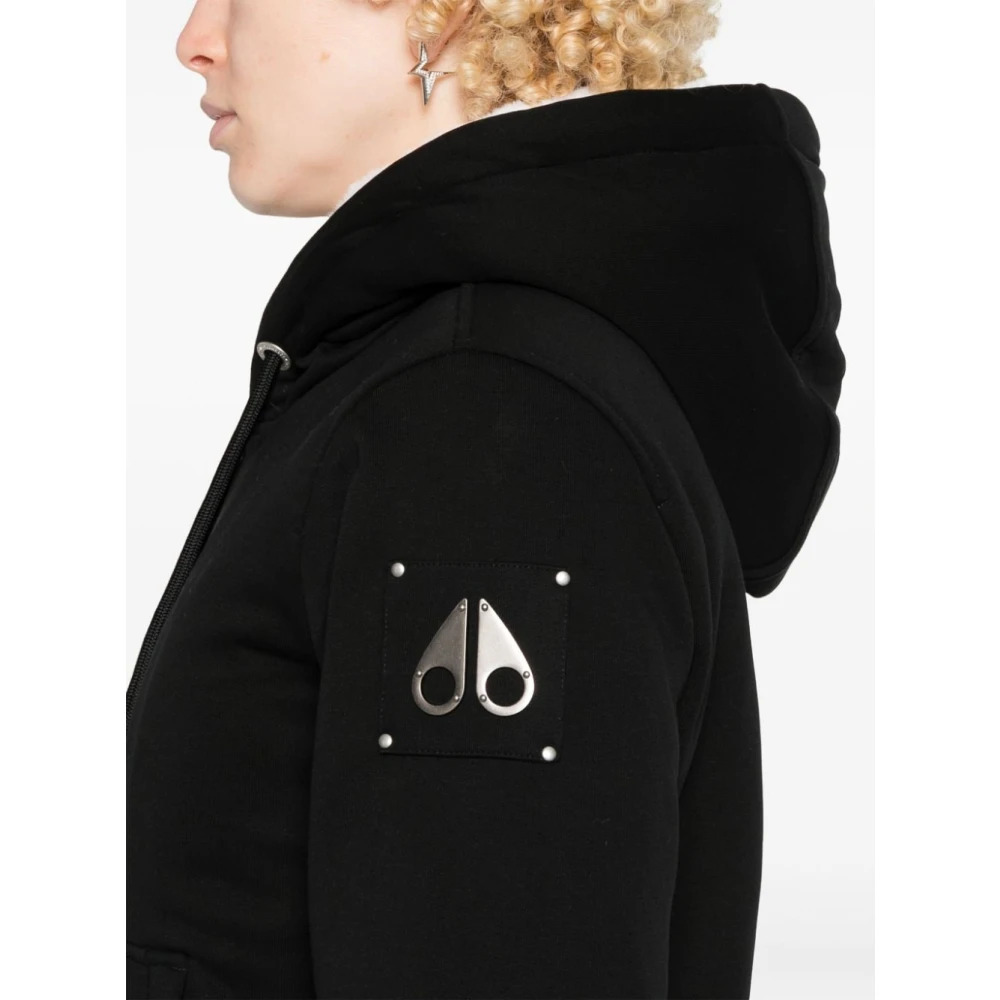 Moose Knuckles Zwarte Katoenen Jas met Nepbont Afwerking Black Dames