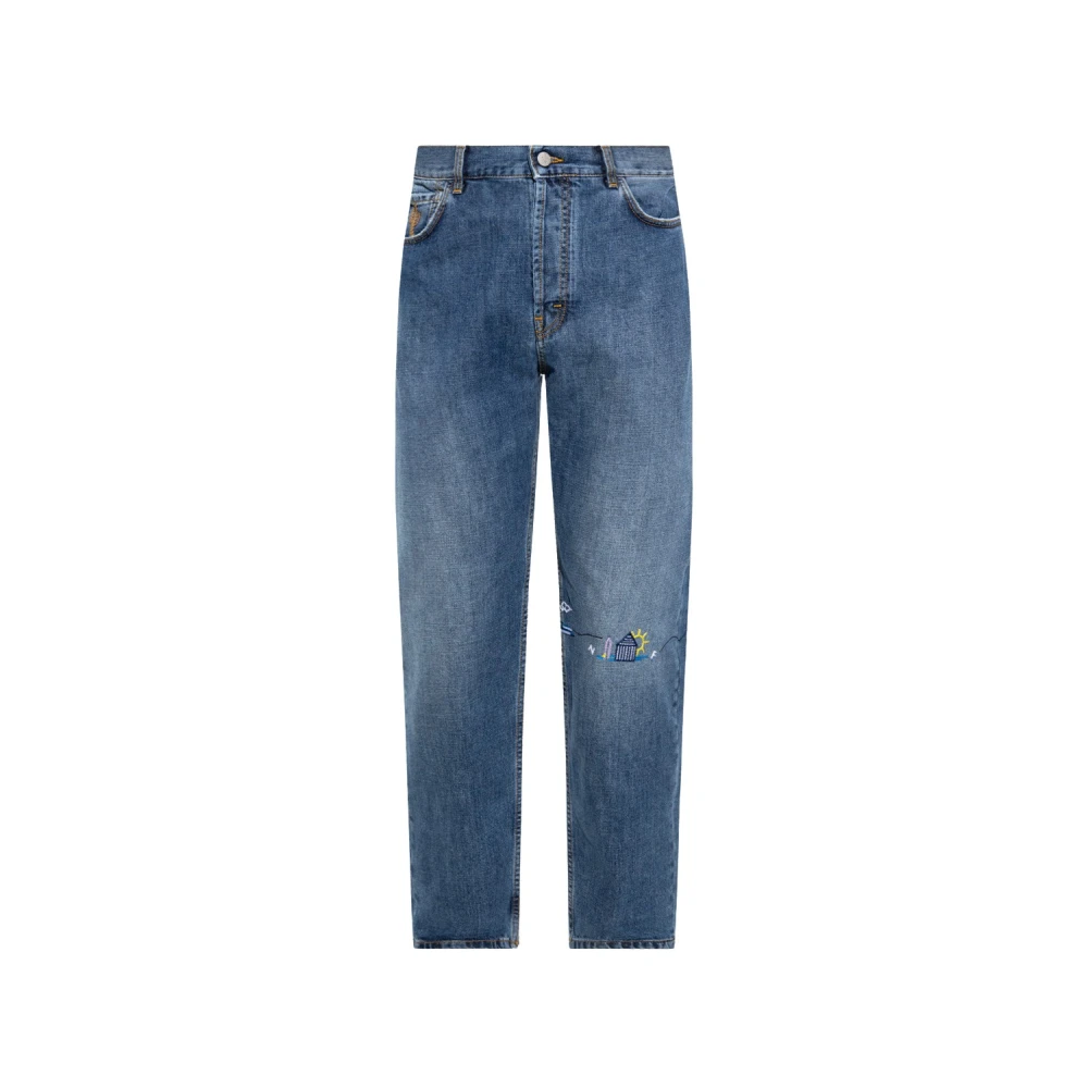 Nick Fouquet Broderade jeans Blue, Herr