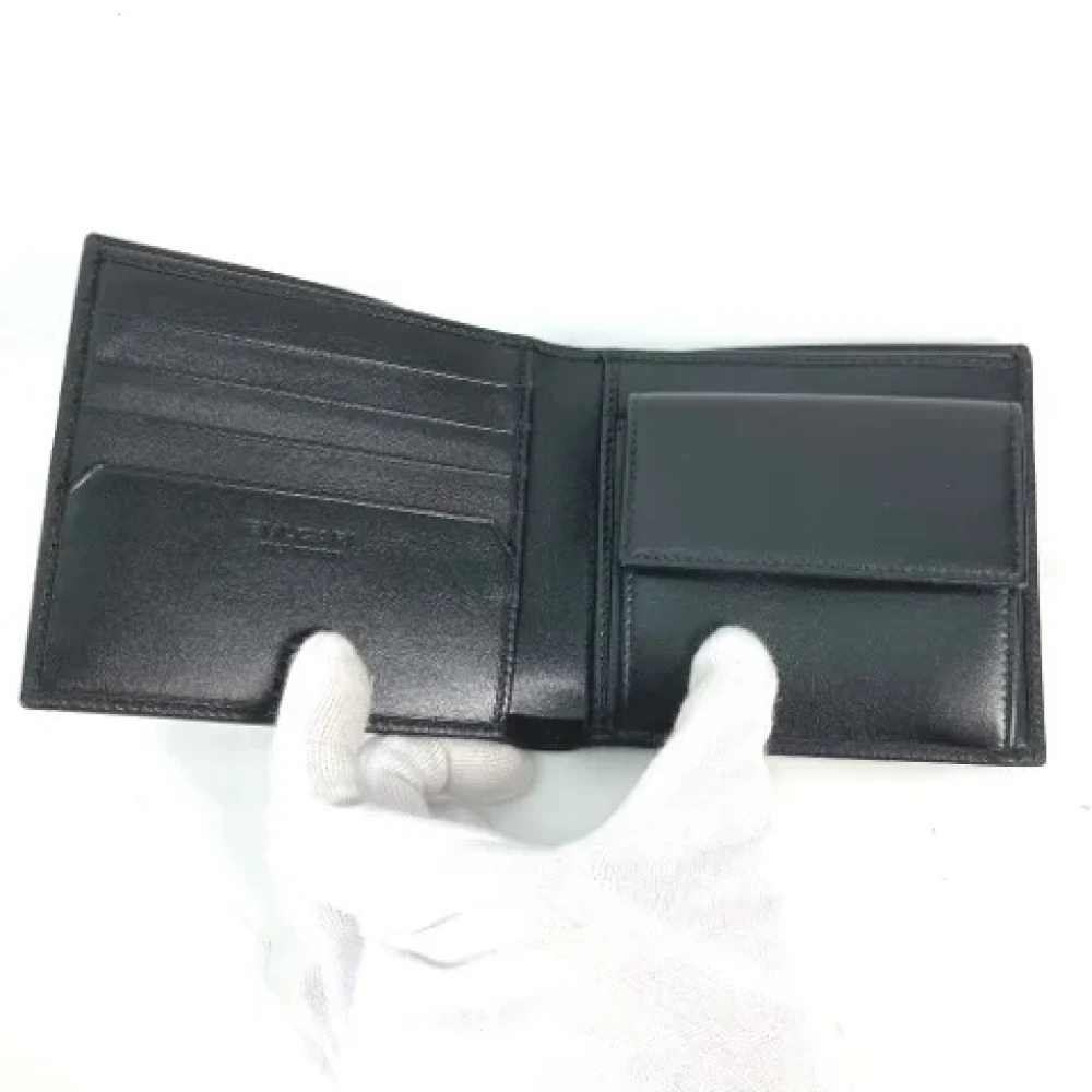 Bvlgari Vintage Pre-owned Leather wallets Black Heren