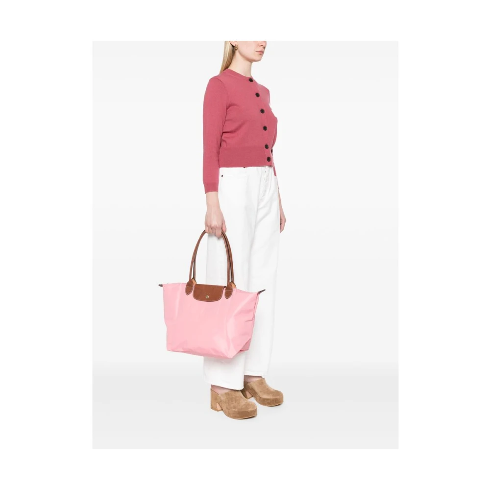 Longchamp Bubblegum Pink Top Zip Handtas Pink Dames