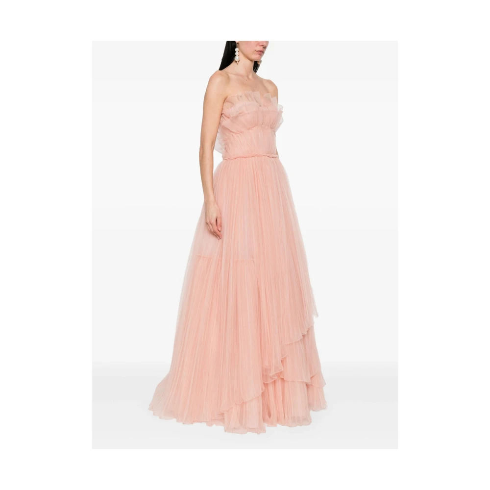 Costarellos Roze Mesh Panel Jurk Pink Dames