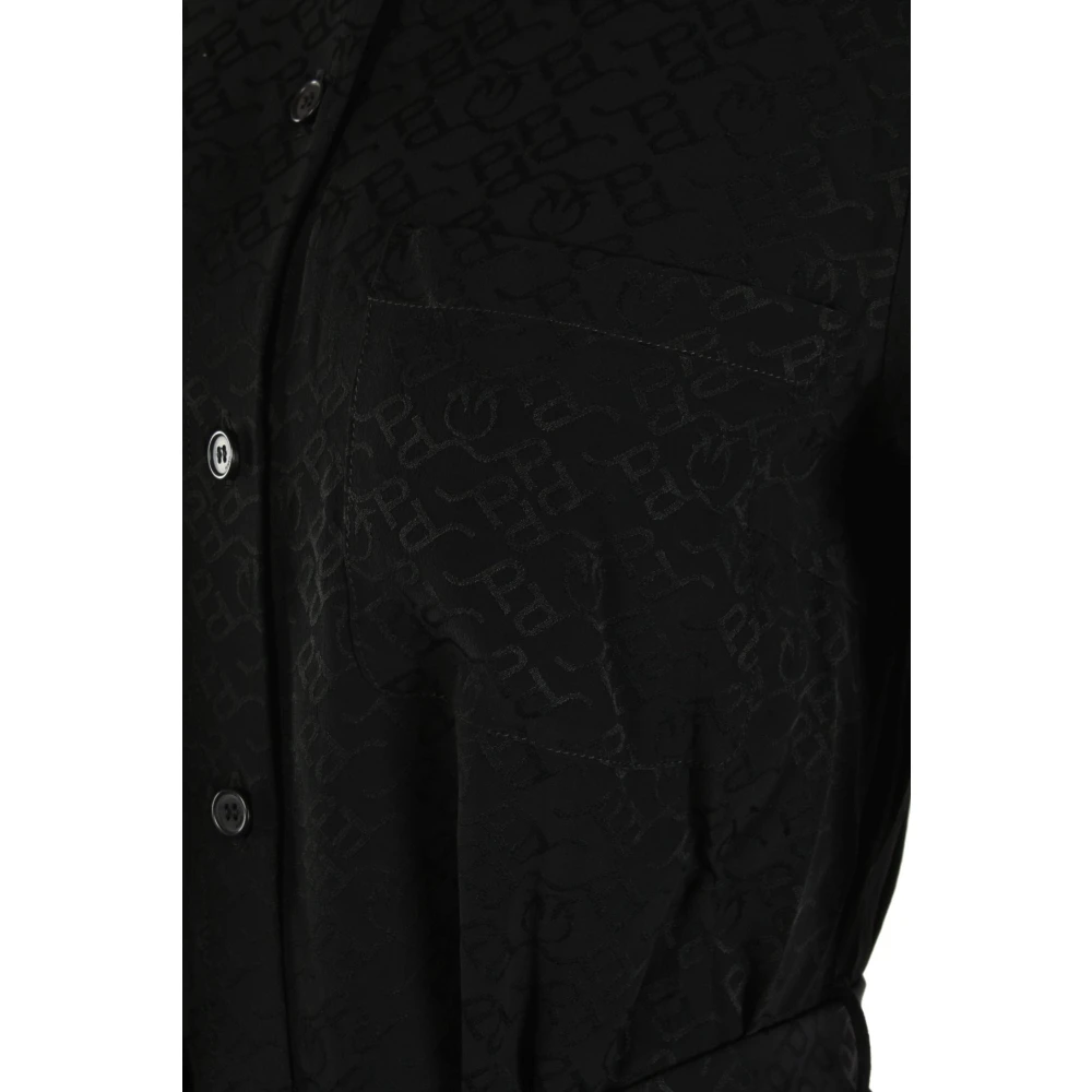 pinko Zwarte Zijden Jurk Black Dames