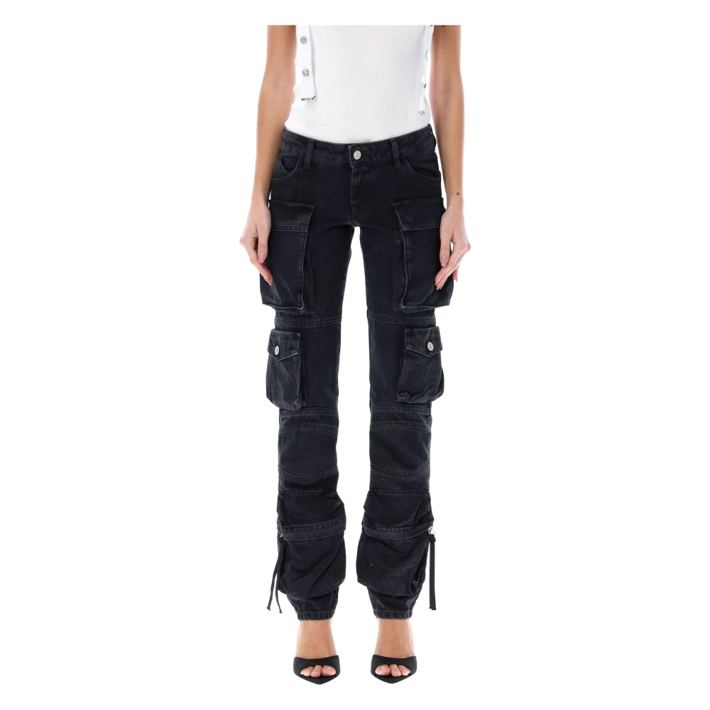 The Attico Zwarte Cargo Skinny Jeans Black Dames