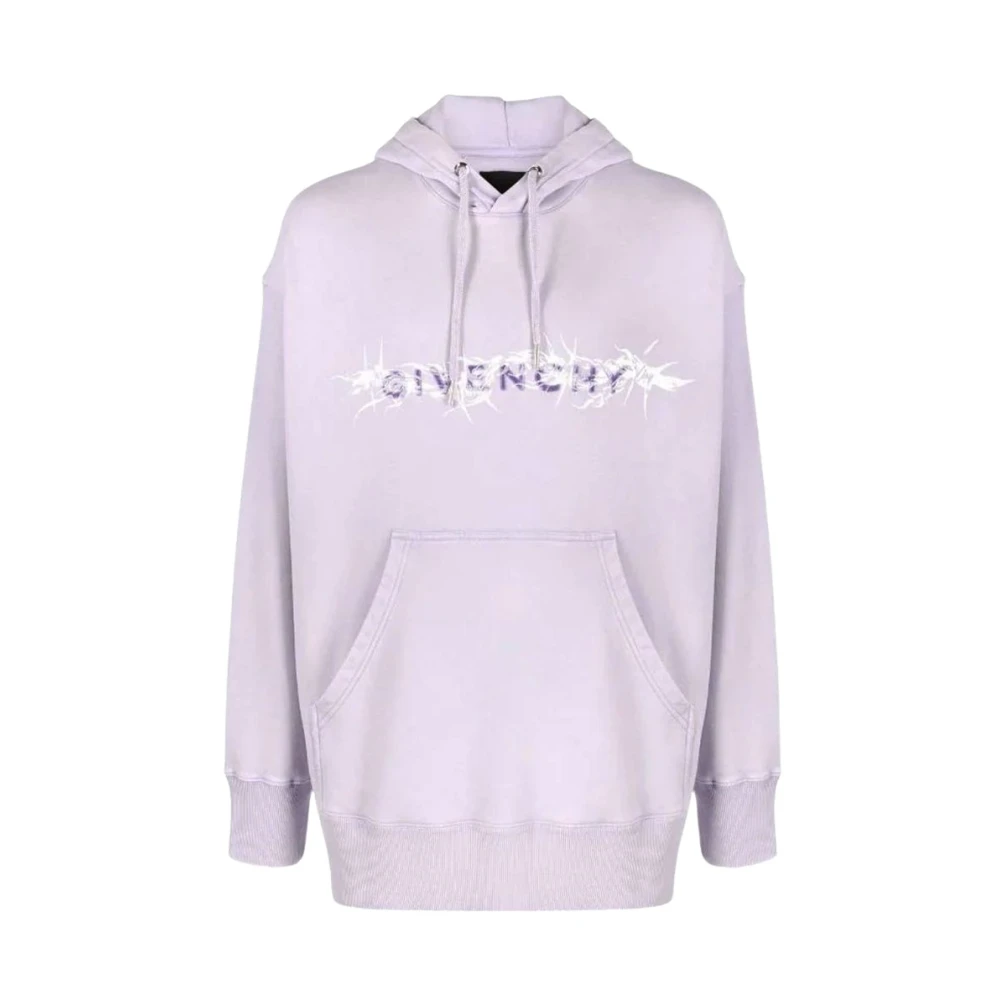 Givenchy Fluwelen Hoodie met Grote Zak Purple Heren