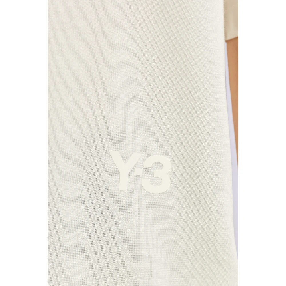 Y-3 T-shirt met logo Beige Heren