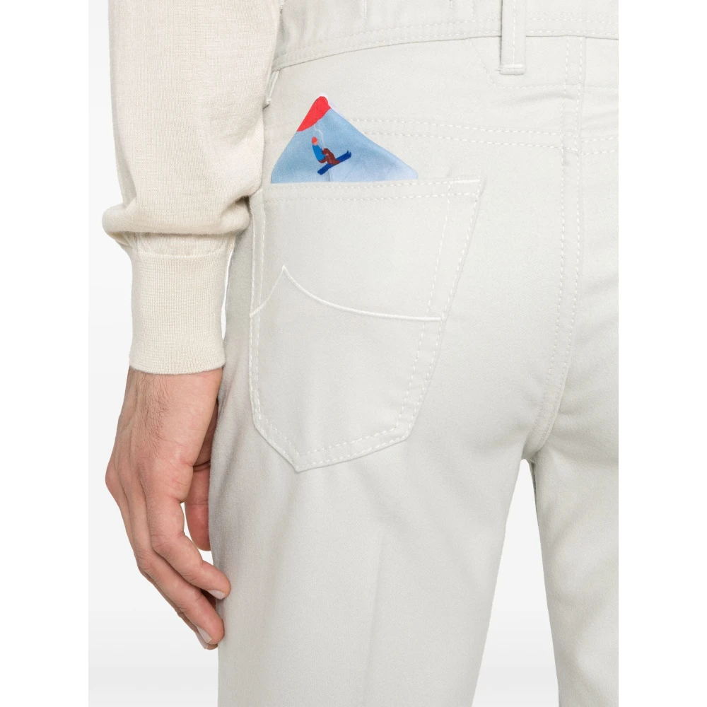 Jacob Cohën Handgemaakte wollen broek Model Scott White Heren