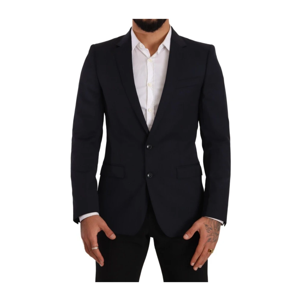 Dolce & Gabbana Men's Blue Navy Martini Slim Fit Wool Blazer - Blazers - S - Jackets