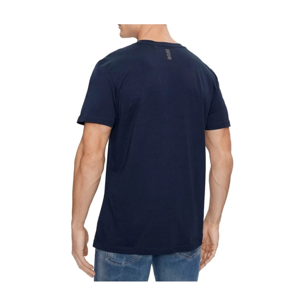 Hugo Boss Blauw Logo Katoenen T-shirt Blue Heren