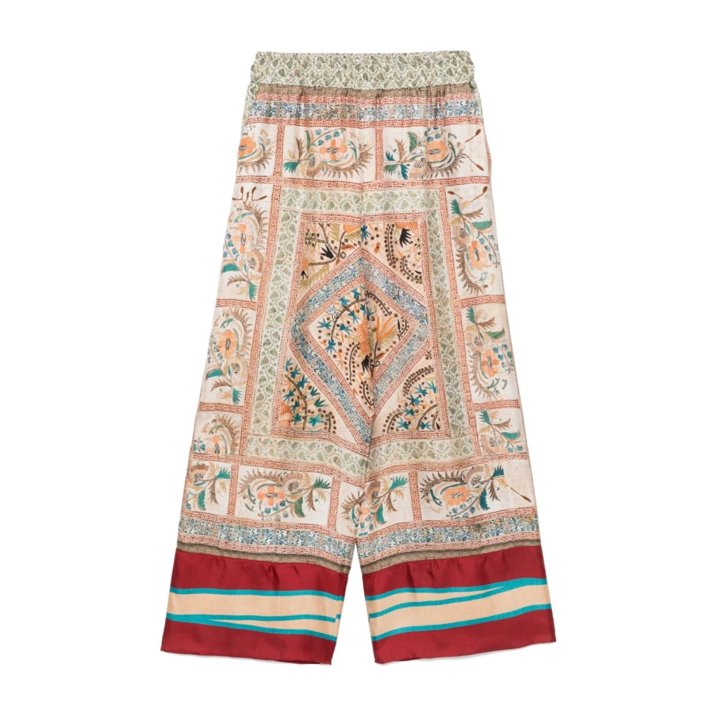 Pierre-Louis Mascia Grafische Print Beige Broek Elastische Taille Multicolor Dames